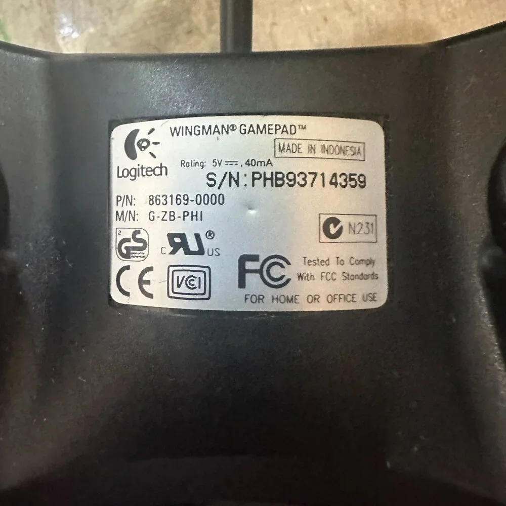 Logitech Wingman Gamepad Video Game Controller G-ZB-PHI